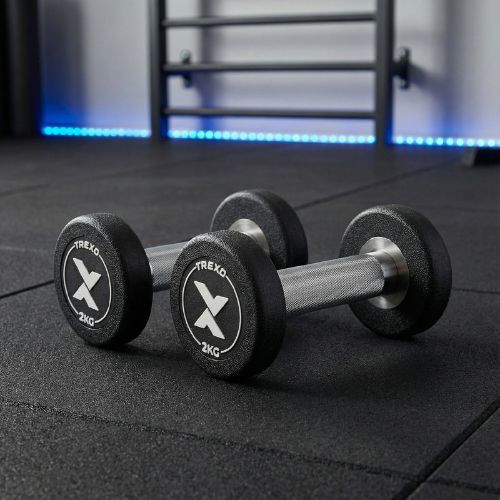 Gumuota ketaus hantelis XTREXO Pro 2 kg black