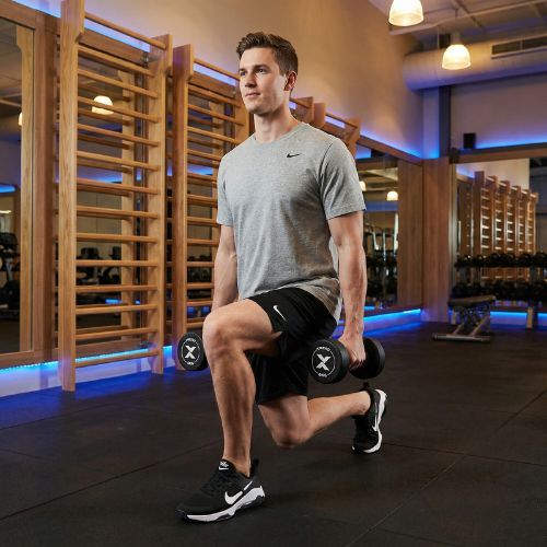 Gumuotas ketaus hantelis XTREXO Pro 6 kg black