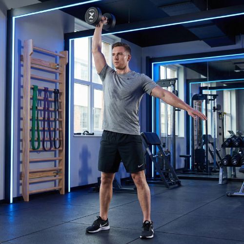 Gumuotas ketaus hantelis XTREXO Pro 8 kg black