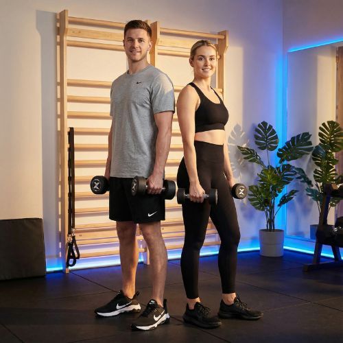 Gumuota ketaus hantelis XTREXO Pro 8 kg black