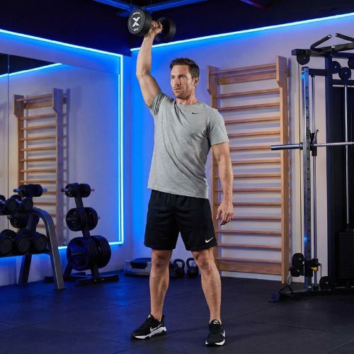 Gumuota ketaus hantelis XTREXO Pro 12 kg black