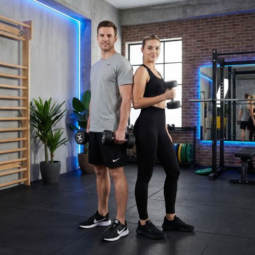 Gumuota ketaus hantelis XTREXO Pro 12 kg black