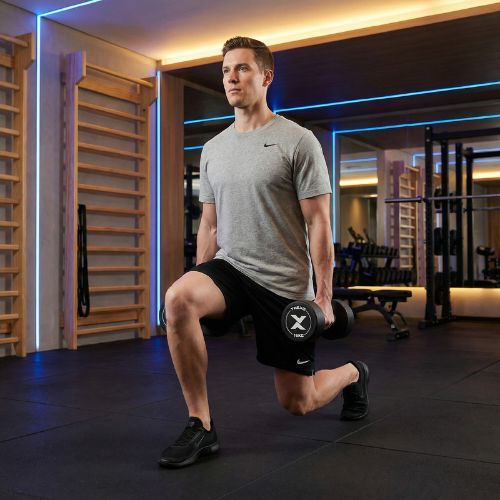 Gumuota ketaus hantelis XTREXO Pro 16 kg black