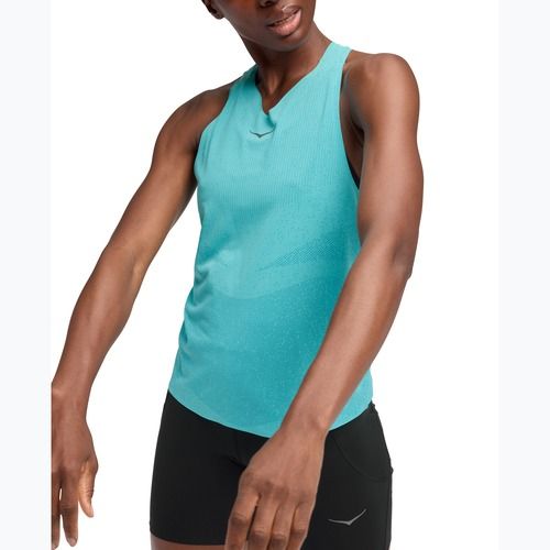 Moteriški bėgimo marškinėliai HOKA Race Day Singlet cielo blue