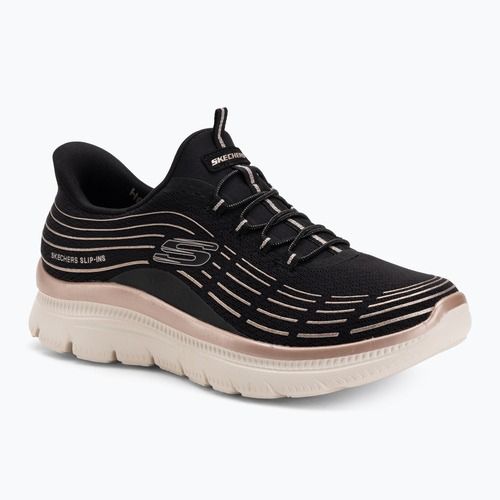 Moteriški batai SKECHERS Summits Plus Soft Luster juoda/rožinė auksinė