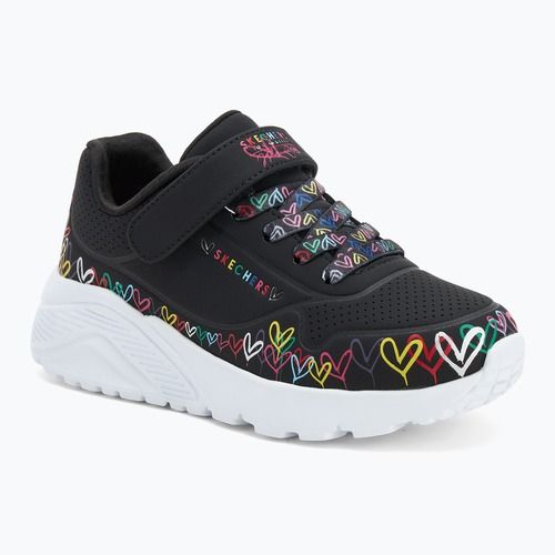 Vaikiški batai SKECHERS Uno Lite Heart Craze juodi/daugiaspalviai