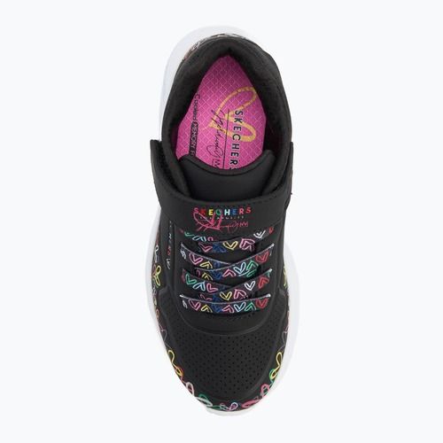 Vaikiški batai SKECHERS Uno Lite Heart Craze juodi/daugiaspalviai