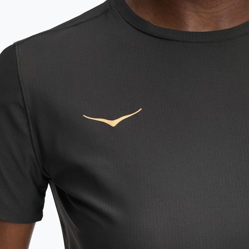 Moteriški bėgimo marškinėliai HOKA Airolite 2.0 juoda/auksinė