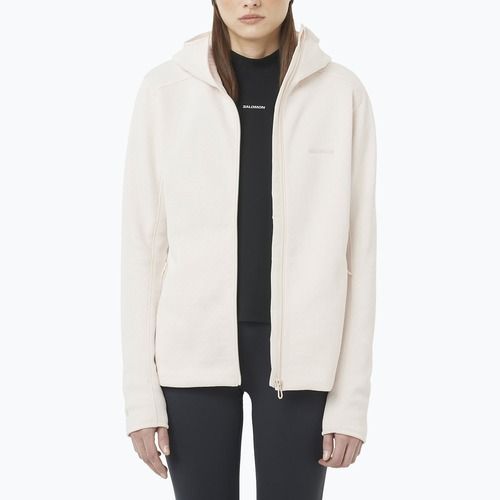 Moteriškas džemperis Salomon Outline Warm Fleece Hoodie whisper white