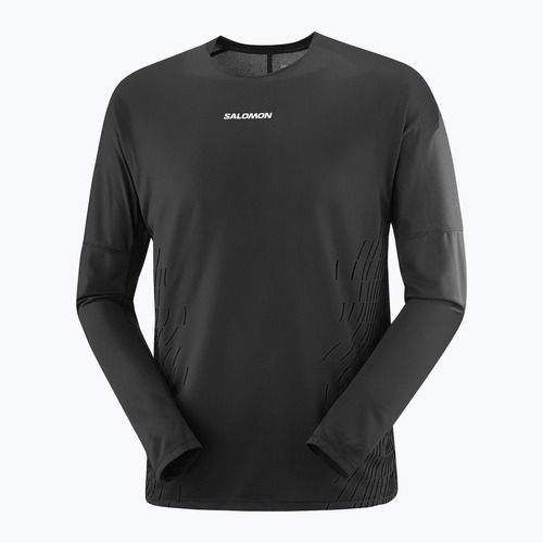 Vyriški bėgimo marškinėliai ilgomis rankovėmis Salomon Sense Aero GFX deep black