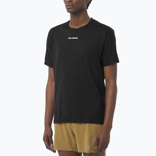 Vyriški bėgimo marškinėliai Salomon Sense Aero GFX deep black