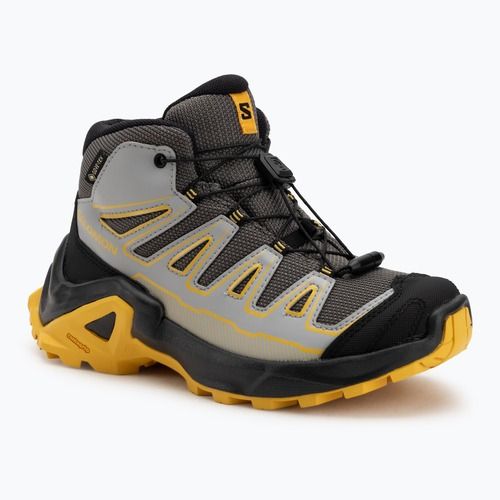 Vaikiški žygio batai Salomon X Ultra Mid GTX castlerock/black/spicy/mustard