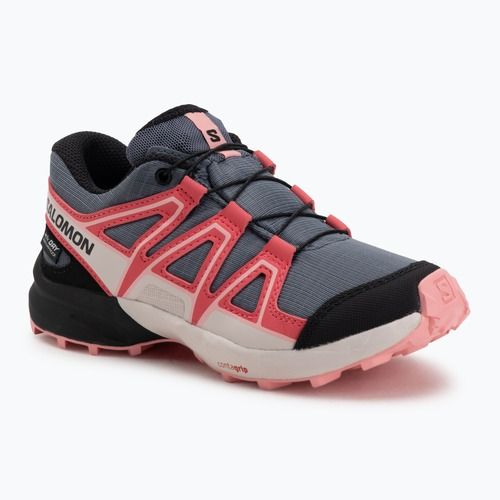 Vaikiški bėgimo batai Salomon Speedcross Waterproof grisaille/hushed violet/rouge red