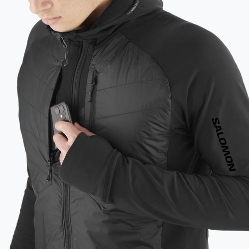 Vyriška hibridinė striukė Salomon Elixir Hybrid Hoodie Insulated deep black