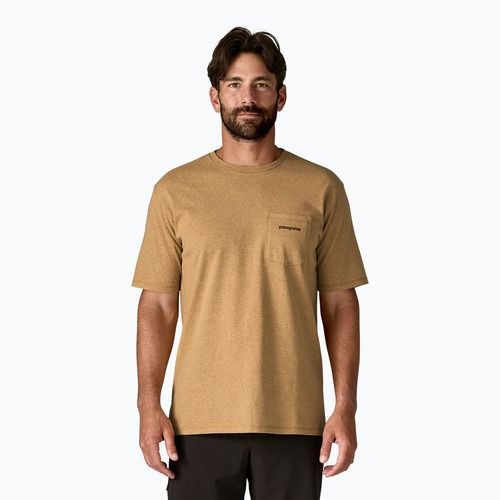 Vyriški marškinėliai Patagonia Boardshort Logo Pocket Responsibili talon gold