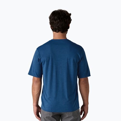 Vyriški marškinėliai Patagonia Cap Cool Daily Graphic Shirt '73 text logo / clement blue x-dye