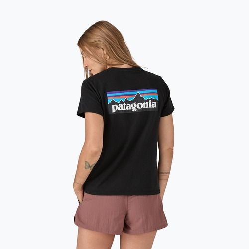 Moteriški marškinėliai Patagonia P-6 Logo Responsibili-Tee black