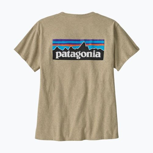 Moteriški marškinėliai Patagonia P-6 Logo Responsibili-Tee pumice
