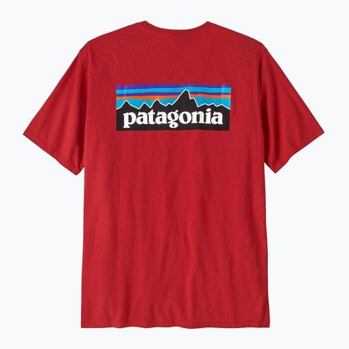 Vyriški marškinėliai Patagonia P-6 Logo Responsibili-Tee amanita red