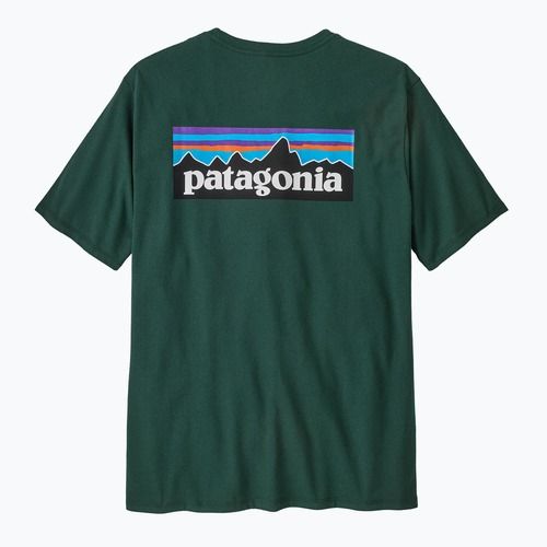 Vyriški marškinėliai Patagonia P-6 Logo Responsibili-Tee cascade green