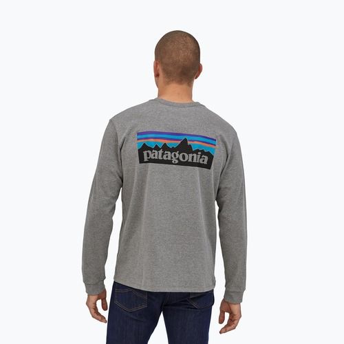 Vyriški marškinėliai ilgomis rankovėmis Patagonia P-6 Logo Responsibili gravel heather