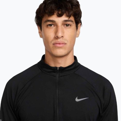 Vyriški Nike Stride 1/4 Zip Dri-Fit bėgimo marškinėliai juoda