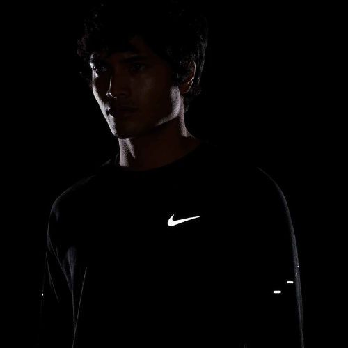 Vyriški bėgimo marškinėliai ilgomis rankovėmis Nike Stride Dri-Fit Waffle Crew black