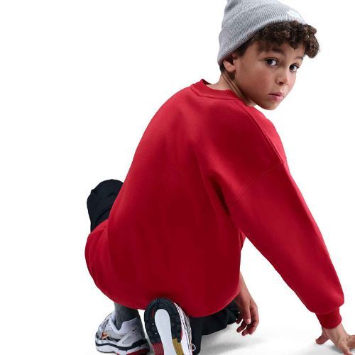 Nike Sportswear Club Fleece vaikiški marškinėliai universitetinė raudona/balta