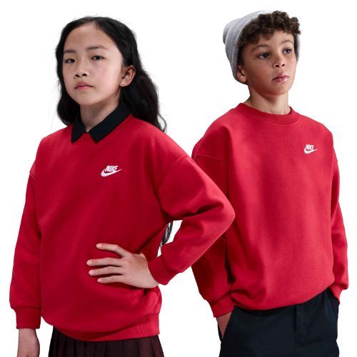 Nike Sportswear Club Fleece vaikiški marškinėliai universitetinė raudona/balta