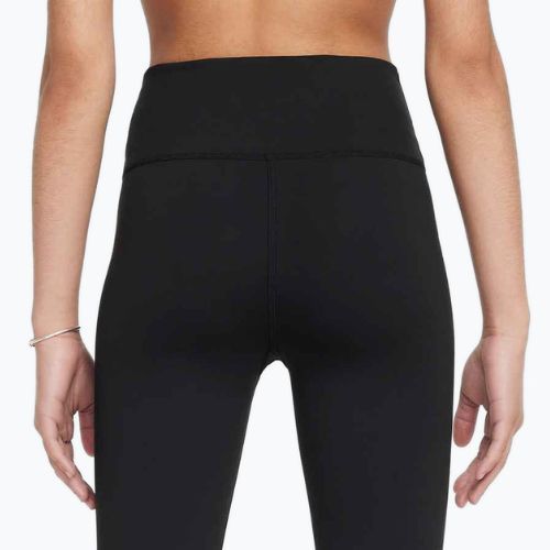 Nike One Dri-Fit High-Waisted juodos/baltos spalvos vaikiškos tamprės