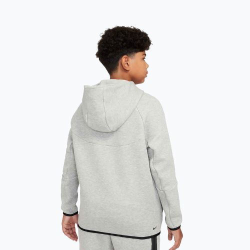 Vaikiški Nike Sportswear Tech Fleece džemperis su užtrauktuku Full-Zip tamsiai pilka heather/juoda/juoda