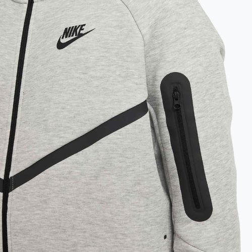 Vaikiški Nike Sportswear Tech Fleece džemperis su užtrauktuku Full-Zip tamsiai pilka heather/juoda/juoda