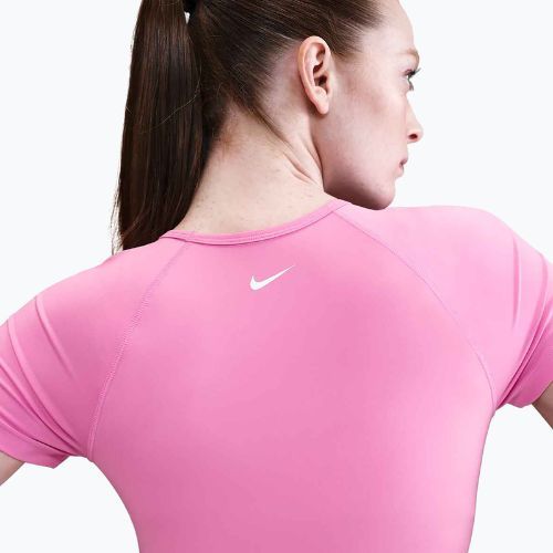Nike Pro Dri-Fit Graphic Cropped žaisminga rožinė/rožinė puta/balta moteriška treniruočių viršutinė dalis