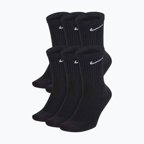 Nike Everyday Cushioned 6 poros juodų/baltų kojinių