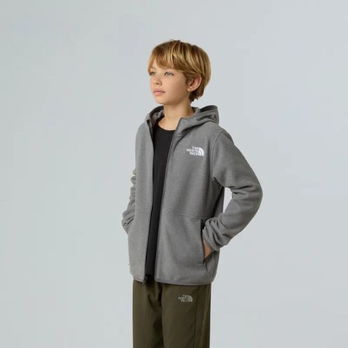 Vaikiškas flisinis džemperis The North Face Teen Glacier Full Zip Hoodie mid grey heather