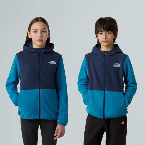 Vaikiškas flisinis džemperis The North Face Teen Glacier Full Zip Hoodie dusk blue/summit navy