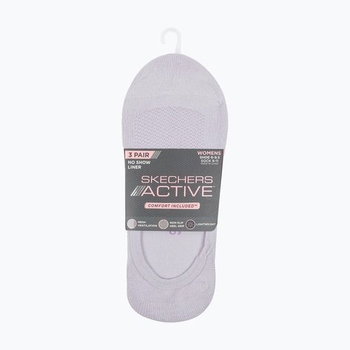 Moteriškos kojinės SKECHERS Non Terry No Show Liner 3 poros purple