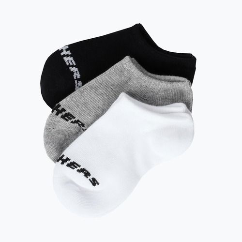 Vaikiškos kojinės SKECHERS Non Terry No Show 3 poros white/grey