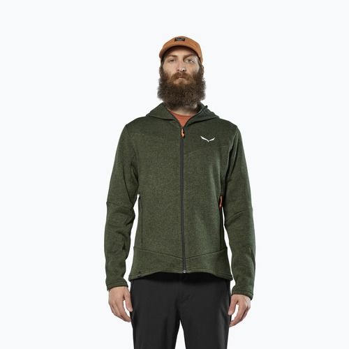 Vyriškas trekinginis džemperis Salewa Puez Rocca Polarlite Hood dark olive