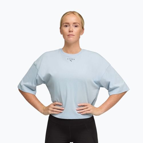 Moteriški treniruočių marškinėliai PUMA Hyrox Cropped Lifestyle Tee gray