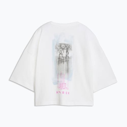 Moteriški treniruočių marškinėliai PUMA x HYROX Cropped Lifestyle Tee balti