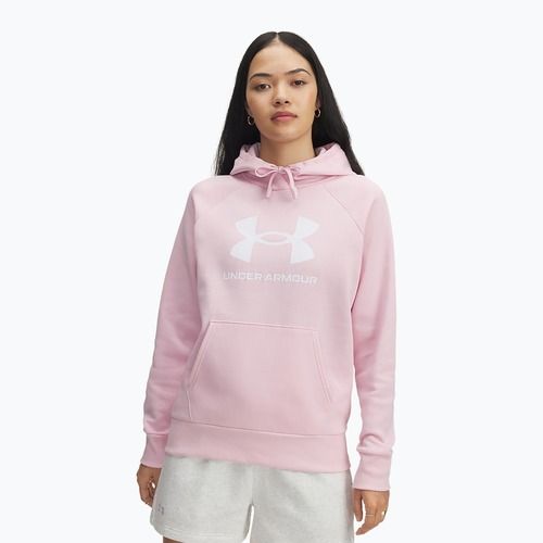 Moteriškas džemperis Under Armour Rival Fleece Big Logo Hoody prime pink/white