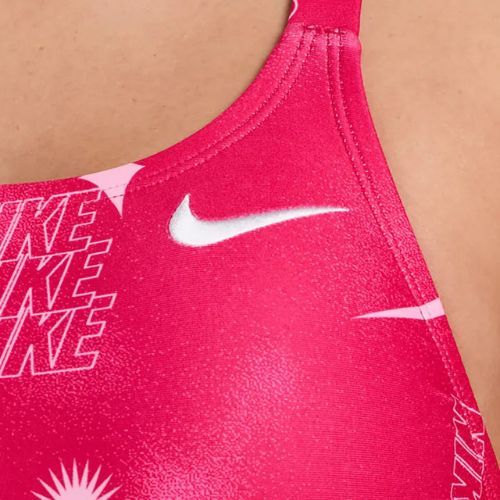 Moteriškas vientisas maudymosi kostiumėlis Nike Hydrastrong Fastback rush pink