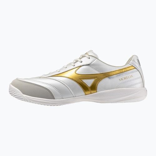 Futbolo bateliai Mizuno Morelia Sala Pro IN white/football gold/galaxy silver