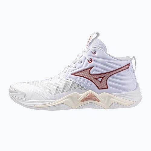 Moteriški tinklinio bateliai  Mizuno Wave Momentum Elite Mid white/rose elegance/lava falls