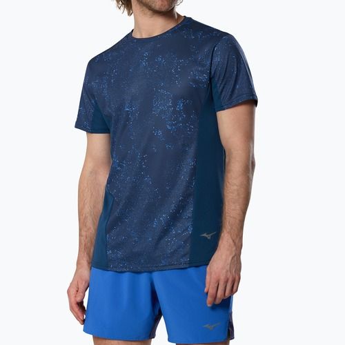 Vyriški bėgimo marškinėliai Mizuno Active DryAeroFlow Graphic estate blue