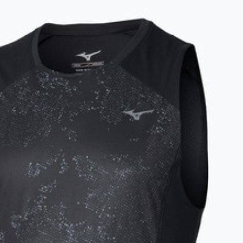 Vyriški bėgimo marškinėliai Mizuno Active DryAeroFlow Graphic Tank Top black/gray
