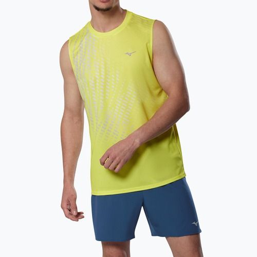 Vyriški bėgimo marškinėliai Mizuno Core Graphic Sleeveless lightning yellow