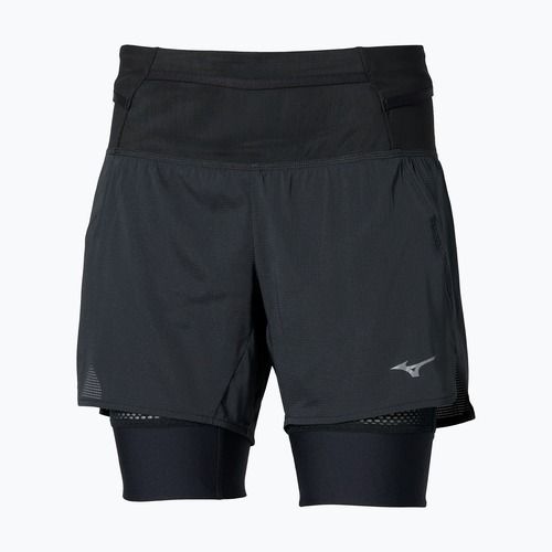 Moteriški bėgimo šortai Mizuno Trail Multipocket 2in1 black