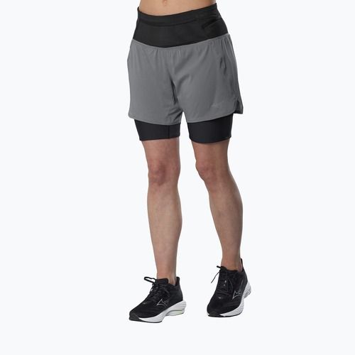 Moteriški bėgimo šortai Mizuno Trail Multipocket 2in1 lava smoke